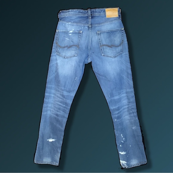 Jack & Jones Distressed Denim Slim Jeans “Mike” Design - Picture 12 of 12